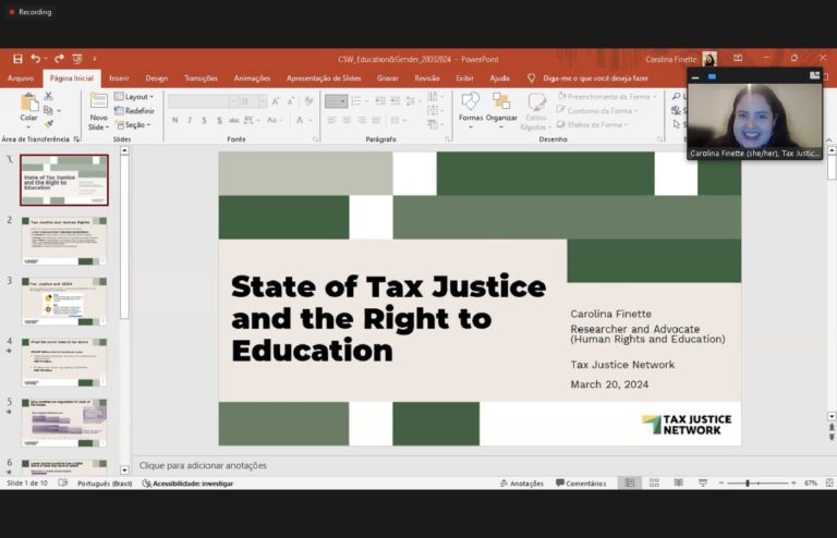 CSW68 Virtual Event: Advancing Gender-Transformative Education and Taxation for Equality